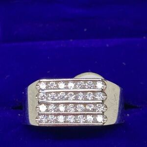 Sterling Silver Ring with Diamond Accents